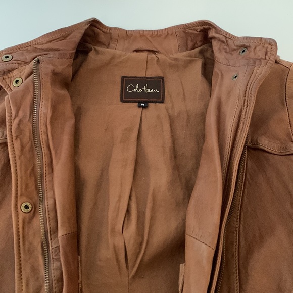 Cole Haan vintage-leather bomber, fully-lined. ✨LIKE NEW✨ - Picture 10 of 12